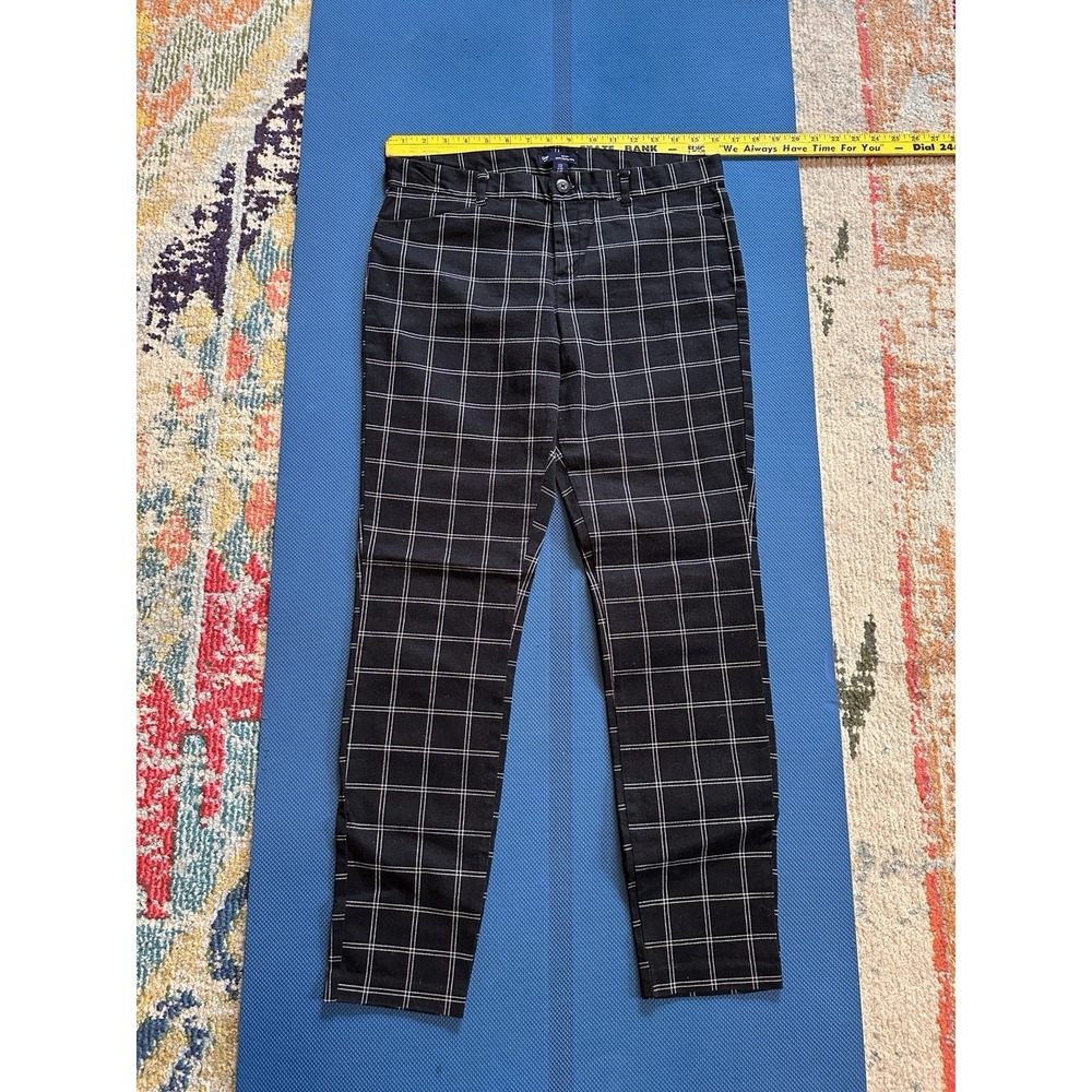 Gap Womens Plaid Size 6 Slim City High Rise Ankle Black & White